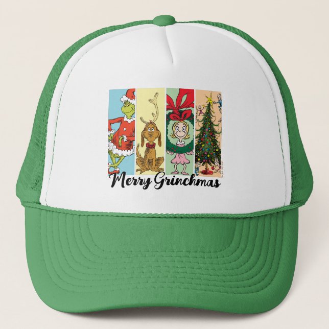 Casquette Merry Grinchmas Holiday Collage (Devant)