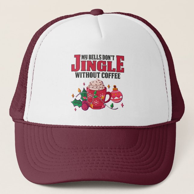 Casquette Mes cloches ne se mélangent pas sans café, Noël (Devant)