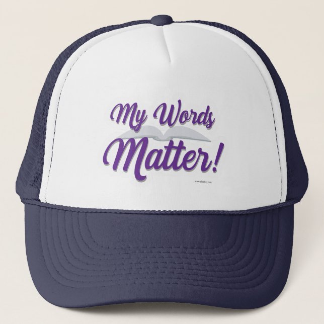 Casquette Mes mots matière auteur Fierté Motto Design (Devant)
