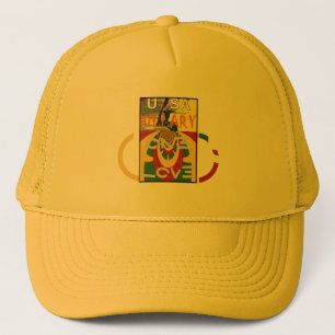 Casquette Message d'amour dans les couleurs de Rasta Imprime