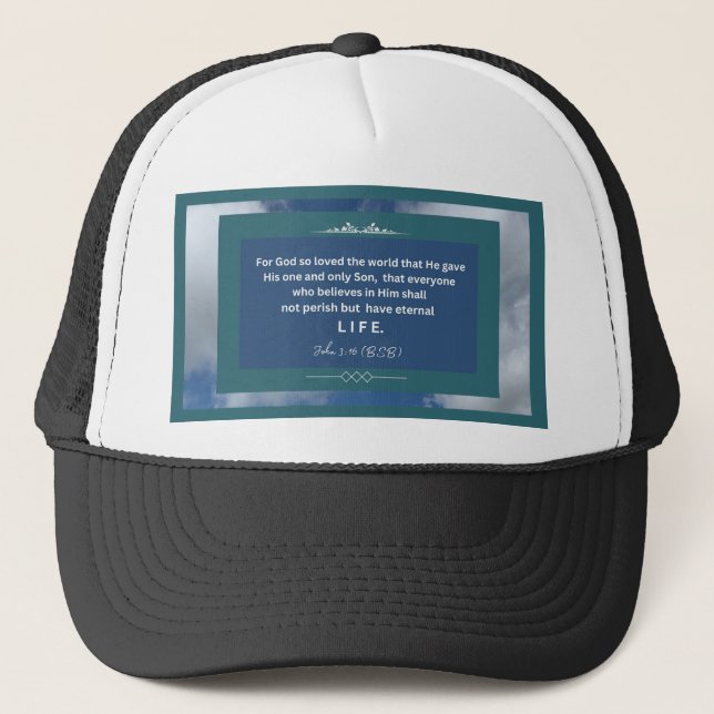 Casquette Message d'amour - John 3-16 - Chapeau de camion no (Devant)