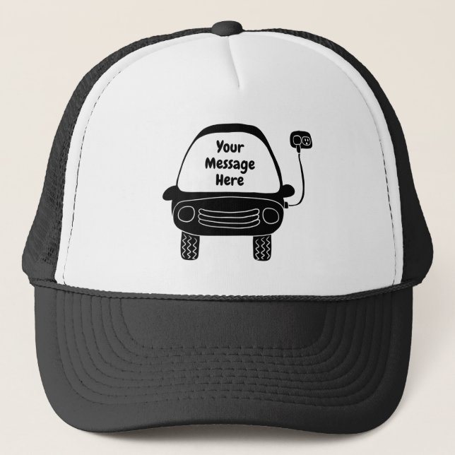 Casquette Message personnalisé de voiture électrique noire m (Devant)