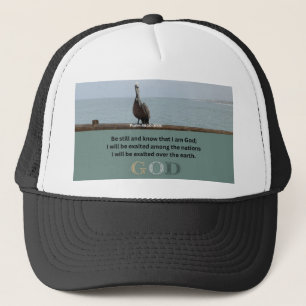 Casquette Message Psaume - Psaume 46-10 - Blanc et Noir