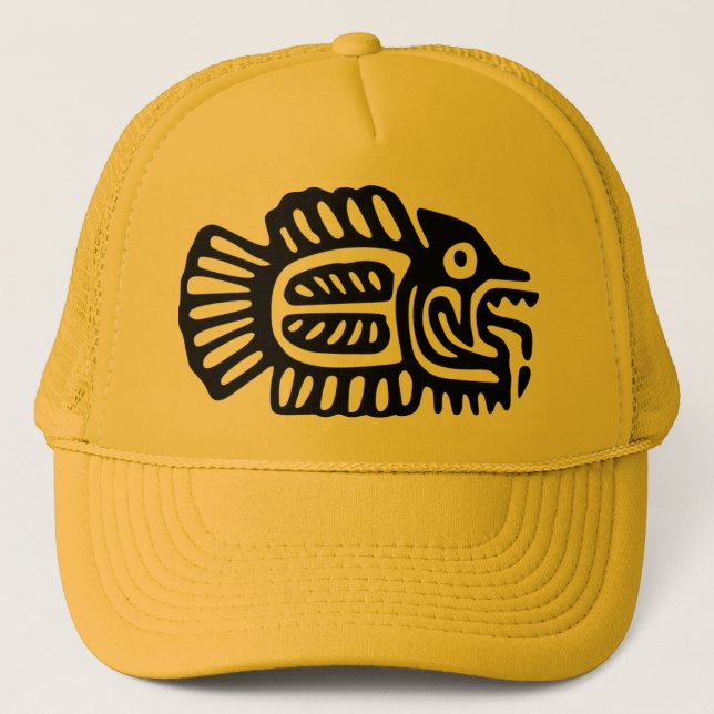 Casquette mexicain antique de motif de poissons (Devant)