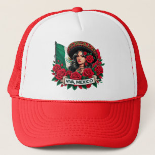 Casquette Mexicaine Fille Viva mexico Illustration du drapea