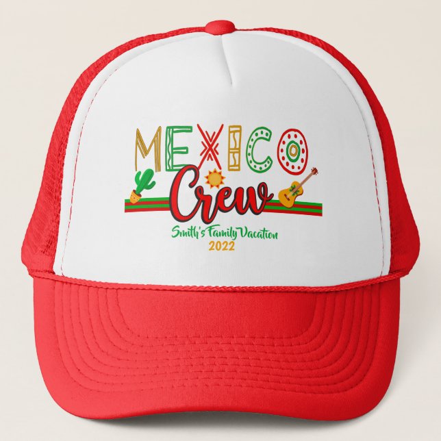 Casquette Mexique Crew Cruise Voyage Vacances MAtching (Devant)