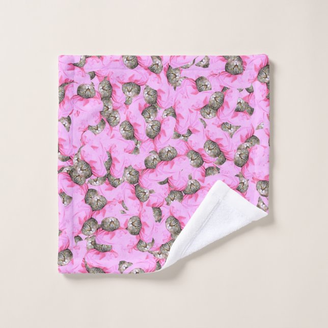Casquette mignon dans un Motif Casquette rose (Gant de toilette)
