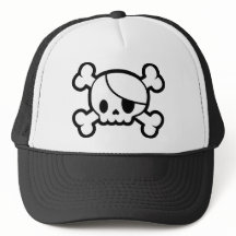 Casquette mignon de crâne et de camionneur d'os