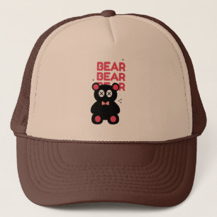 Casquette Mignon ours noir Minimaliste – Design moderne amus