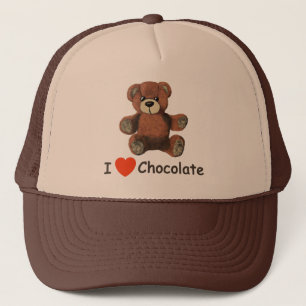 Casquette Mignonne I Coeur (Amour) Chocolat Teddy Ours