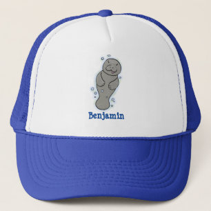 Casquette Mignonne manatée bébé avec bulles illustration