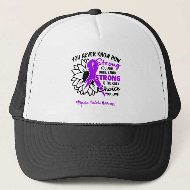 Casquette Migraine Sensibilisation aux maux de tête Ribbon C (Devant)