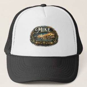 Casquette Mike Mystic Connecticut Nom nautique vintage