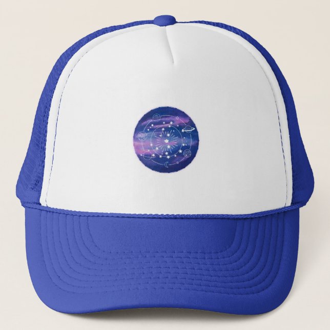 Casquette Minimal Galaxy Moon Design | Cosmic Aesthetic Art (Devant)