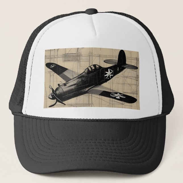 Casquette Modèle de dessin au crayon du plan de combat 2ème  (Devant)