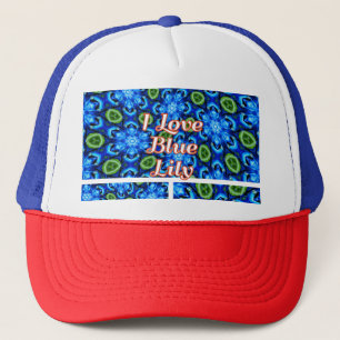 Casquette Modèle Floral bleu Abstrait