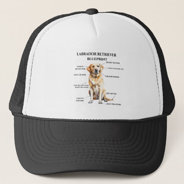 Casquette Modèle Funny Labrador Retriever (Devant)