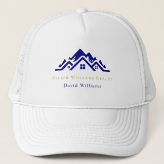 Casquette Modern Real Estate white and gold custom logo 