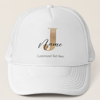 Casquette Moderne Monogramme Initial J & Nom Personnalisé