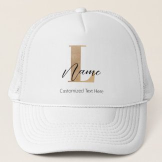 Casquette Moderne Monogramme Initiale L & Nom Personnalisé