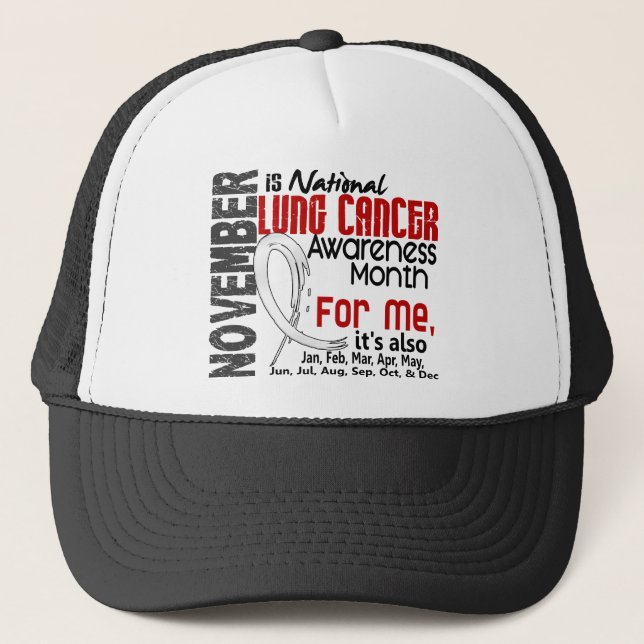 Casquette Mois de conscience de cancer de poumon tous les (Devant)