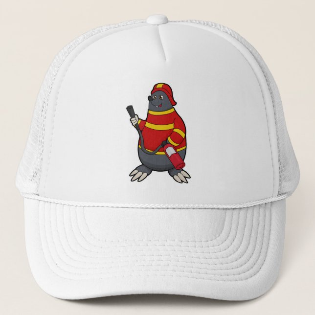 Casquette Mole en pompier avec extincteur (Devant)