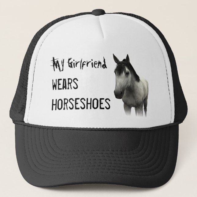 Casquette Mon amie porte des fers à cheval - gris (Devant)