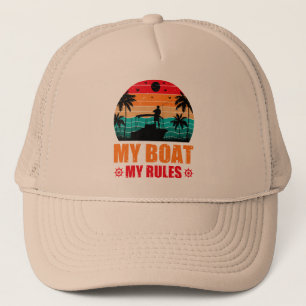 Casquette Mon Bateau Mes règles Amateurs de pêche Coucher de