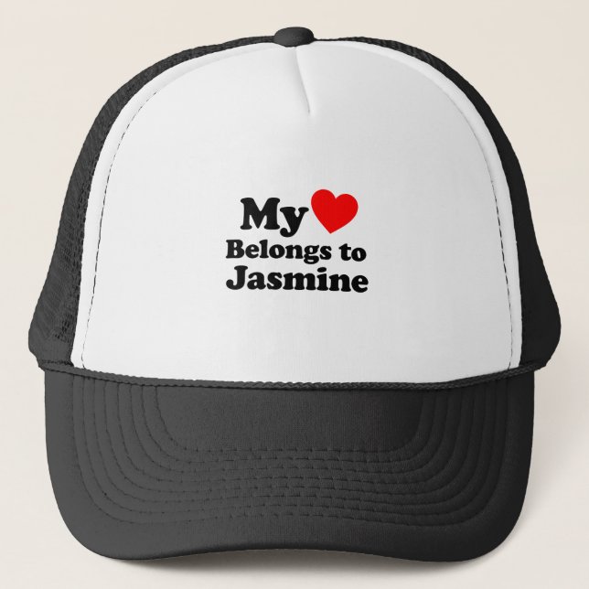 Casquette Mon coeur appartient à Jasmine (Devant)