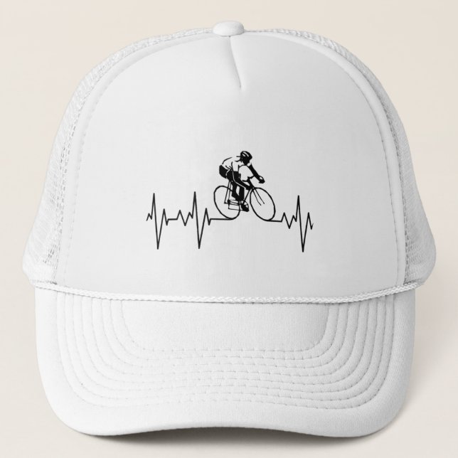 Casquette Mon Coeur bat Pour Le Cyclisme. (Devant)