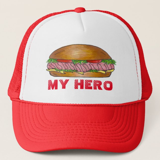 Casquette Mon Hero Sous-marin Sandwich Grinder Hoagie Casque (Devant)