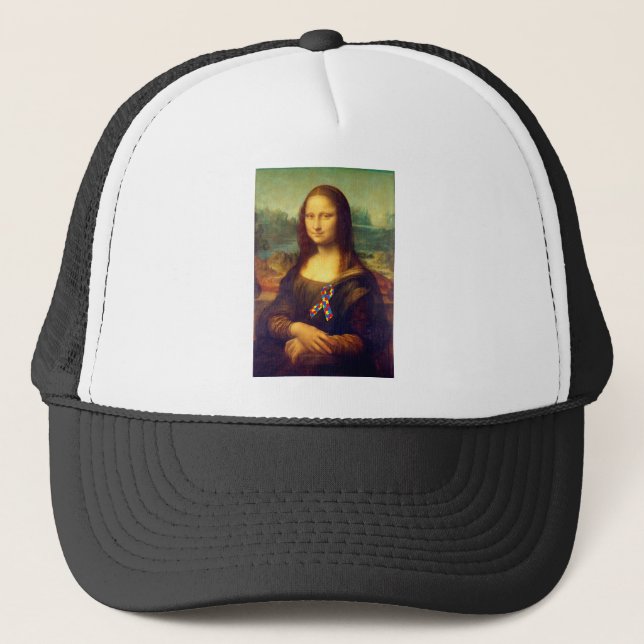 Casquette Mona Lisa Avec Ruban De Puzzle (Devant)