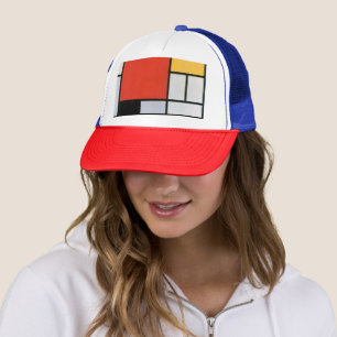Casquette Mondrial Composition Rouge Jaune Bleu Noir