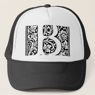 Casquette Monogramme B initial. Nom customisé Modèle floral