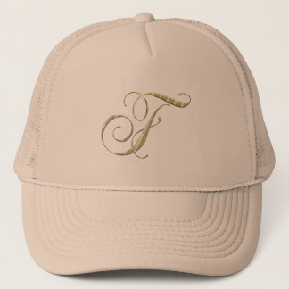 Casquette Monogramme d'or F initial
