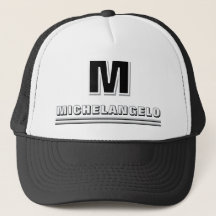 Monogramme et nom personnalisés en noir moderne