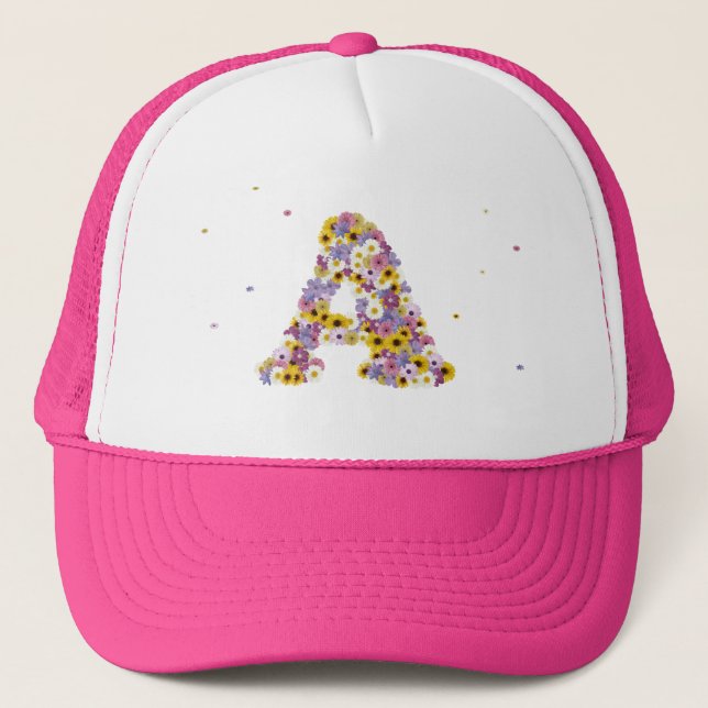 Casquette monogramme fleuri (Devant)