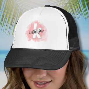 Casquette Monogramme Initial Rose