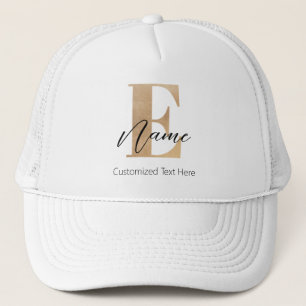 Casquette Monogramme moderne E & Nom initial Personnalisé