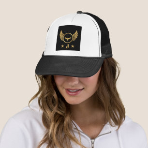 Casquette Monogramme personnalisé J initial imprimé blanc et