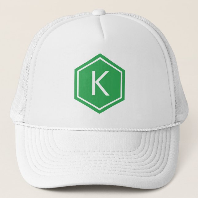 Casquette Monogramme vert moderne (Devant)