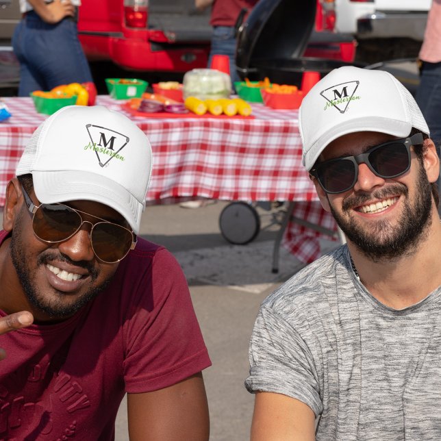 Casquette Monogramme vert personnalisé/Nom Club de golf uniq (Créateur téléchargé)