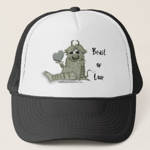 Casquette Monstre vert flou au coeur