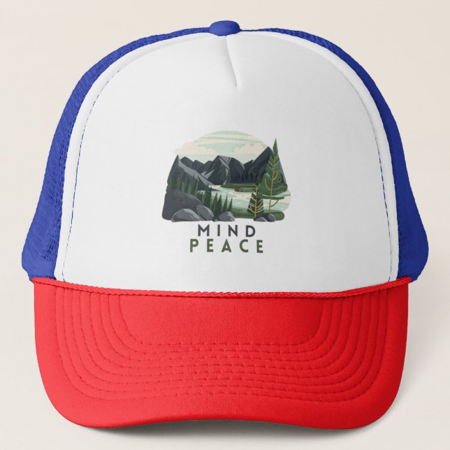 Casquette Montagnes Mind Paix Montagnes Camping 🏕 (Devant)