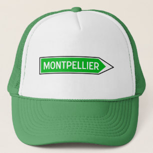 Casquette Montpellier, panneau routier, France