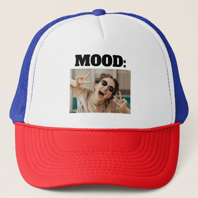 Casquette MOOD personnalisée minimale amusante Ajouter une p (Devant)