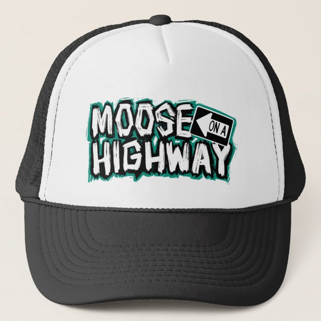Casquette Moose sur un chapeau de camion routier (Devant)