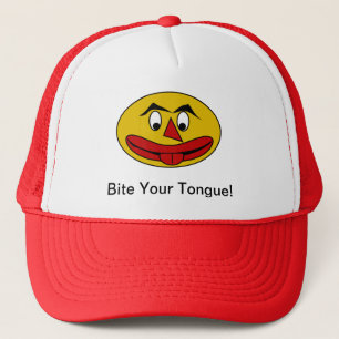 Casquette Mordez votre visage jaune drôle de langue