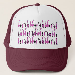 Casquette Motif de boutons de chats violets