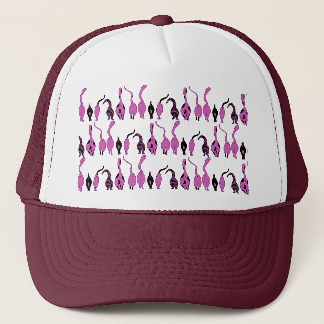 Casquette Motif de boutons de chats violets (Devant)